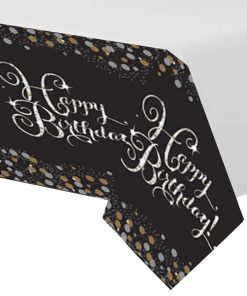 Sparkling Celebration Party Happy Birthday Plastic Tablecover