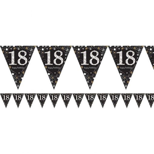 Sparkling Celebration Party Age 18 Prismatic Foil Bunting 1.8m