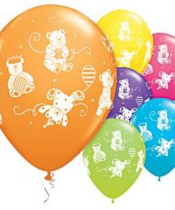 Cute & Cuddly Bears Assorted Printed Latex Balloons