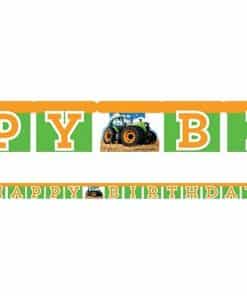 Tractor Time Party Happy Birthday Banner