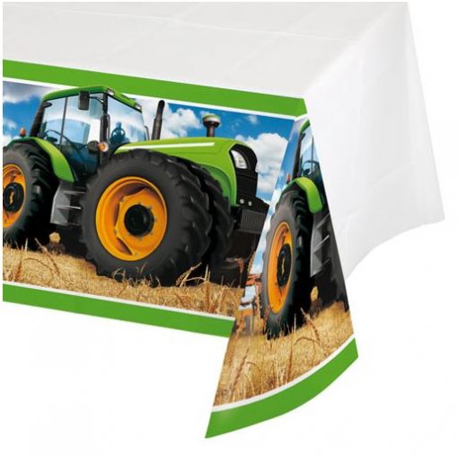 Tractor Time Party Plastic Tablecover