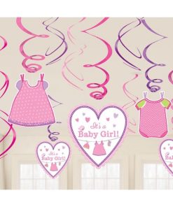 Girl's Shower With Love Party Hanging Swirls Decorations