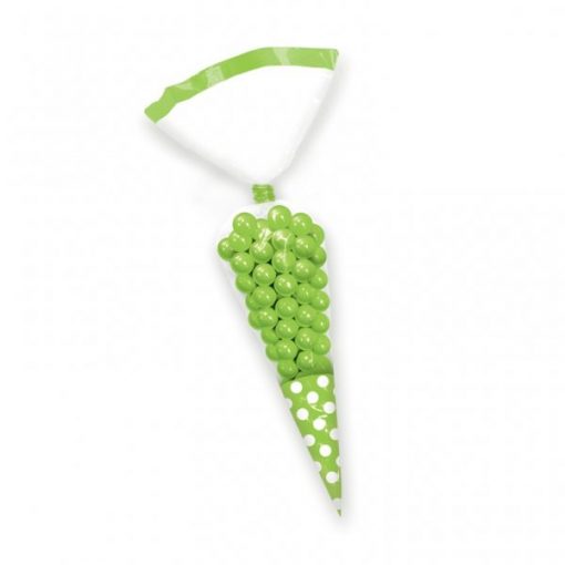 Kiwi Lime Green Cellophane Cone Sweet Bags