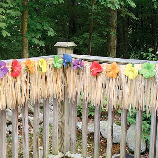 Luau Fence Hawaiian Fringe Decoration - Garden Decorations