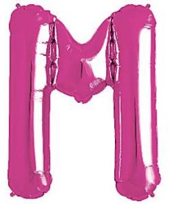 Magenta Pink Letter M Foil Balloon