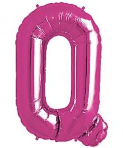 Magenta Pink Letter Q Foil Balloon