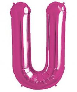 Magenta Pink Letter U Foil Balloon