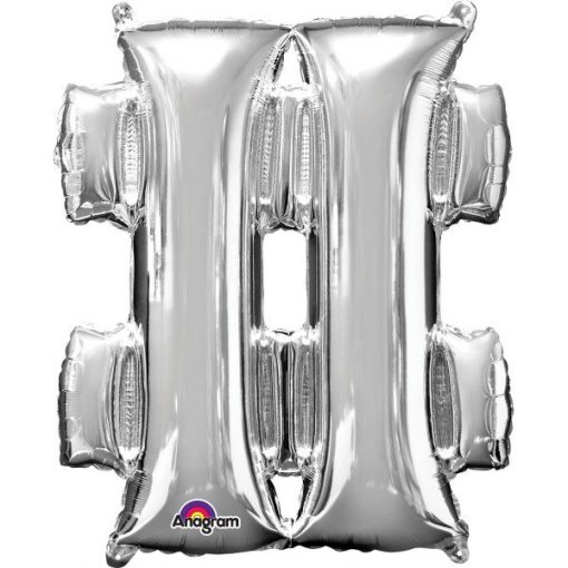 Silver Letter # Foil Balloon