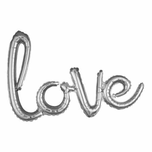 Silver Love Phrase Balloon