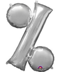 Silver Letter % Foil Balloon