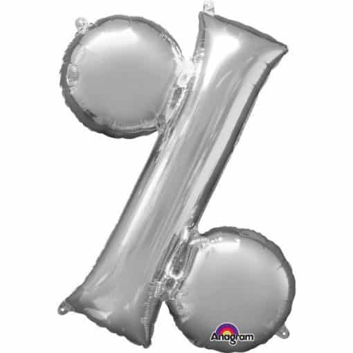 Silver Letter % Foil Balloon