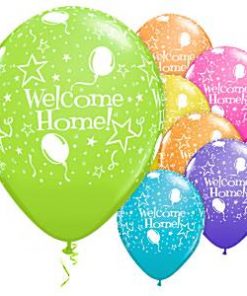 Welcome Home Assorted Stars Printed Latex Balloons