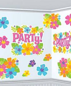 Hula Beach Party Hawaiian Hibiscus Cutout Decorations