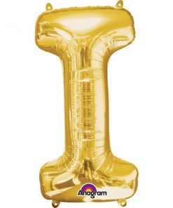 Gold Letter I - 16" Foil Balloon