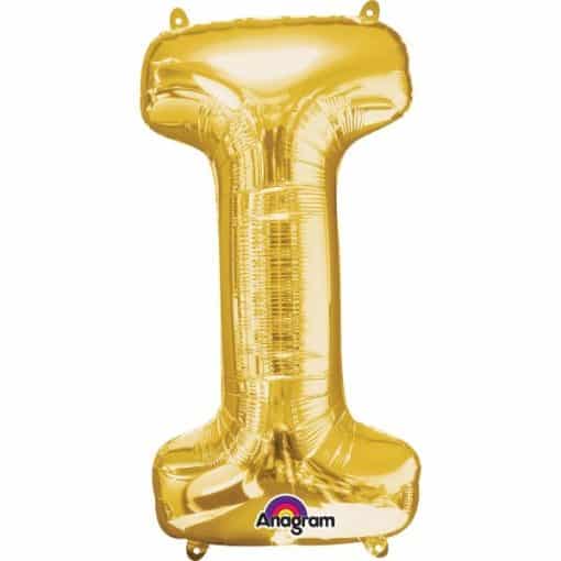 Gold Letter I - 16" Foil Balloon