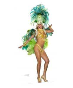 Brazilian Lady Groovy Green Festival Lady Cardboard Cutout Out