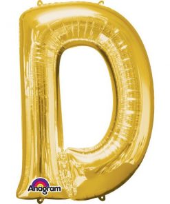 Gold Letter D - 16" Foil Balloon