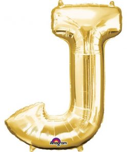 Gold Letter J - 16" Foil Balloon