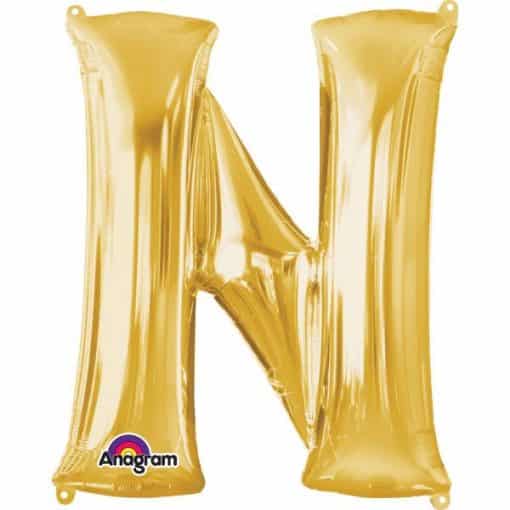 Gold Letter N - 16" Foil Balloon