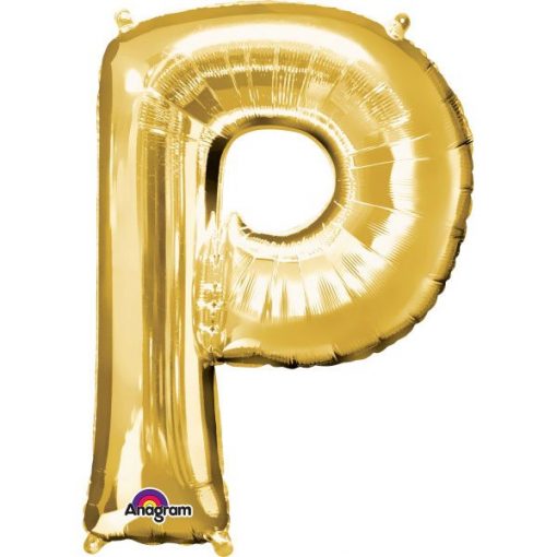 Gold Letter P - 16" Foil Balloon