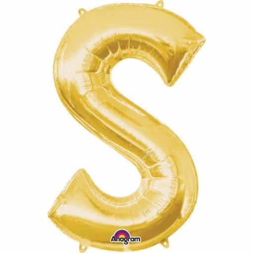 Gold Letter S - 16" Foil Balloon