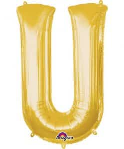 Gold Letter U - 16" Foil Balloon