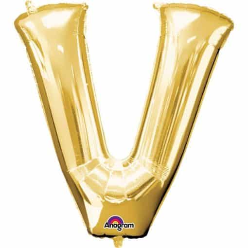 Gold Letter V Balloon