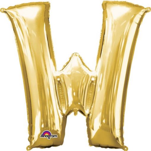 Gold Letter W - 16" Foil Balloon