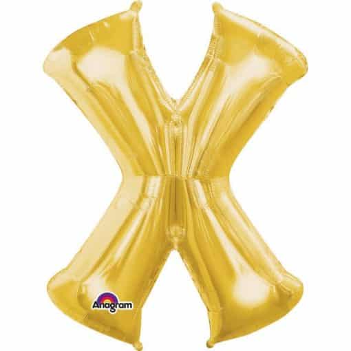 Gold Letter X - 16" Foil Balloon