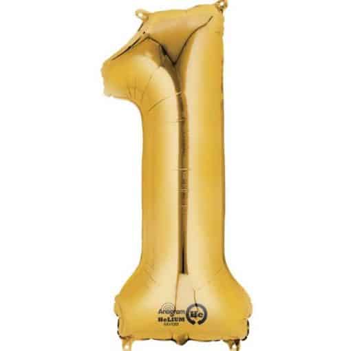 Gold Number 1 - 16" Foil Balloon