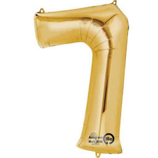 Gold Number 7 - 16" Foil Balloon