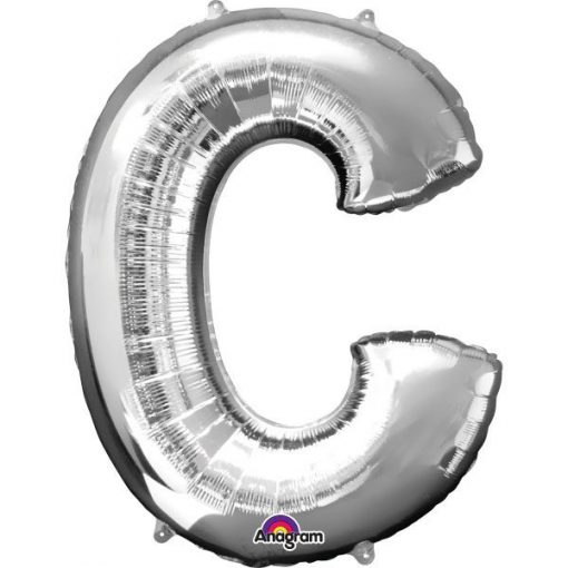 Silver Letter C - 16" Foil Balloon