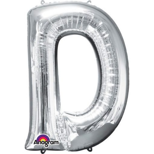 Silver Letter D - 16" Foil Balloon