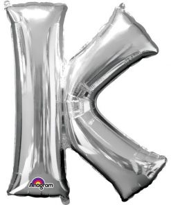 Silver Letter K - 16" Foil Balloon