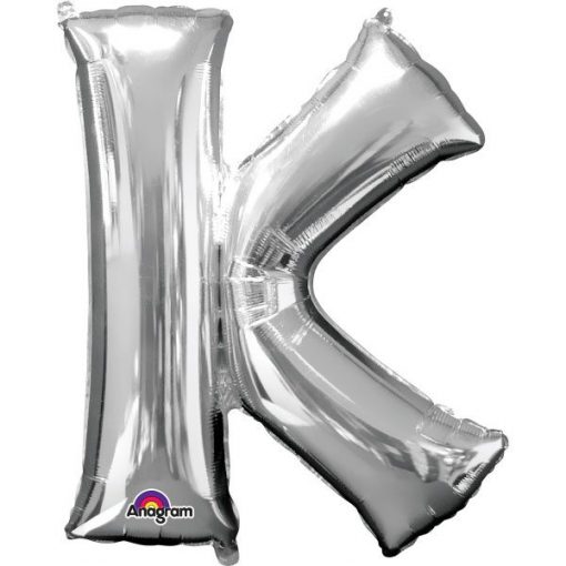 Silver Letter K - 16" Foil Balloon