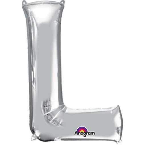 Silver Letter L - 16" Foil Balloon