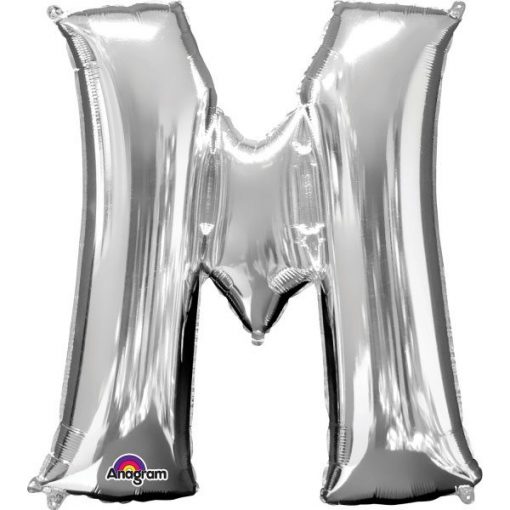 Silver Letter M - 16" Foil Balloon