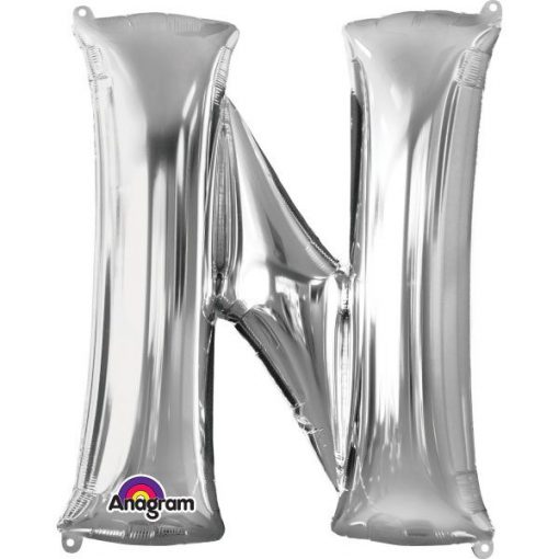 Silver Letter N - 16" Foil Balloon