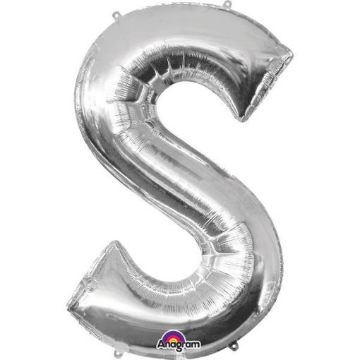 Silver Letter S - 16" Foil Balloon