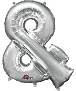 Silver Letter & - 16" Foil Balloon