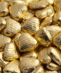 Gold Foil Chocolate Hearts - Bulk Pack
