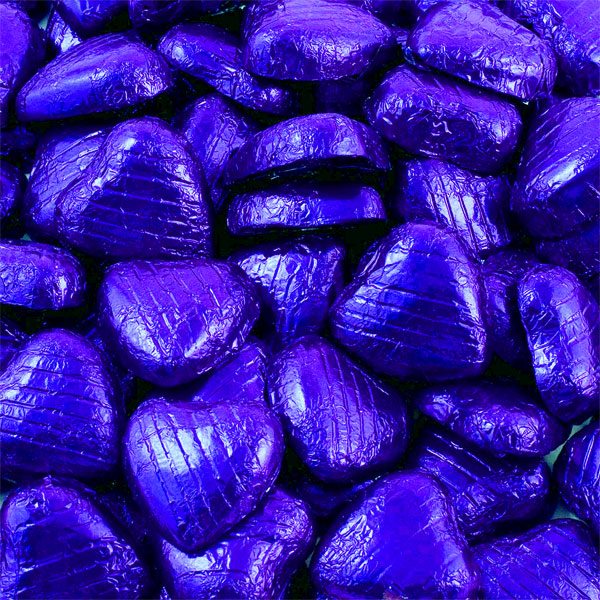 Indigo Foil Chocolate Hearts - Bulk Pack - Fun Party Supplies