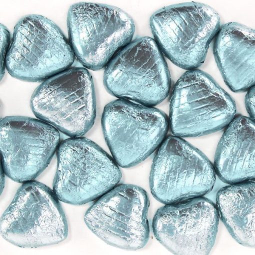 Light Blue Foil Chocolate Hearts