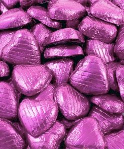 Pink Foil Chocolate Hearts - Bulk Pack