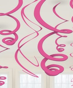 Pink Party Hanging Swirl Decorations