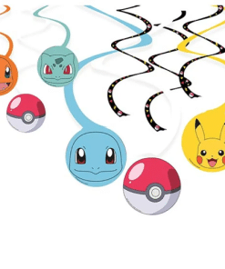 Pikachu Pokemon Party Swirl Decorations