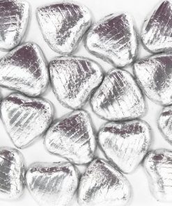 Silver Foil Chocolate Hearts