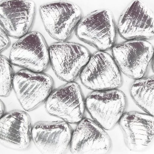 Silver Foil Chocolate Hearts