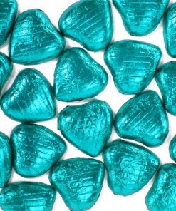 Turquoise Foil Chocolate Hearts