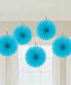 Turquoise Party Paper Fan Decorations